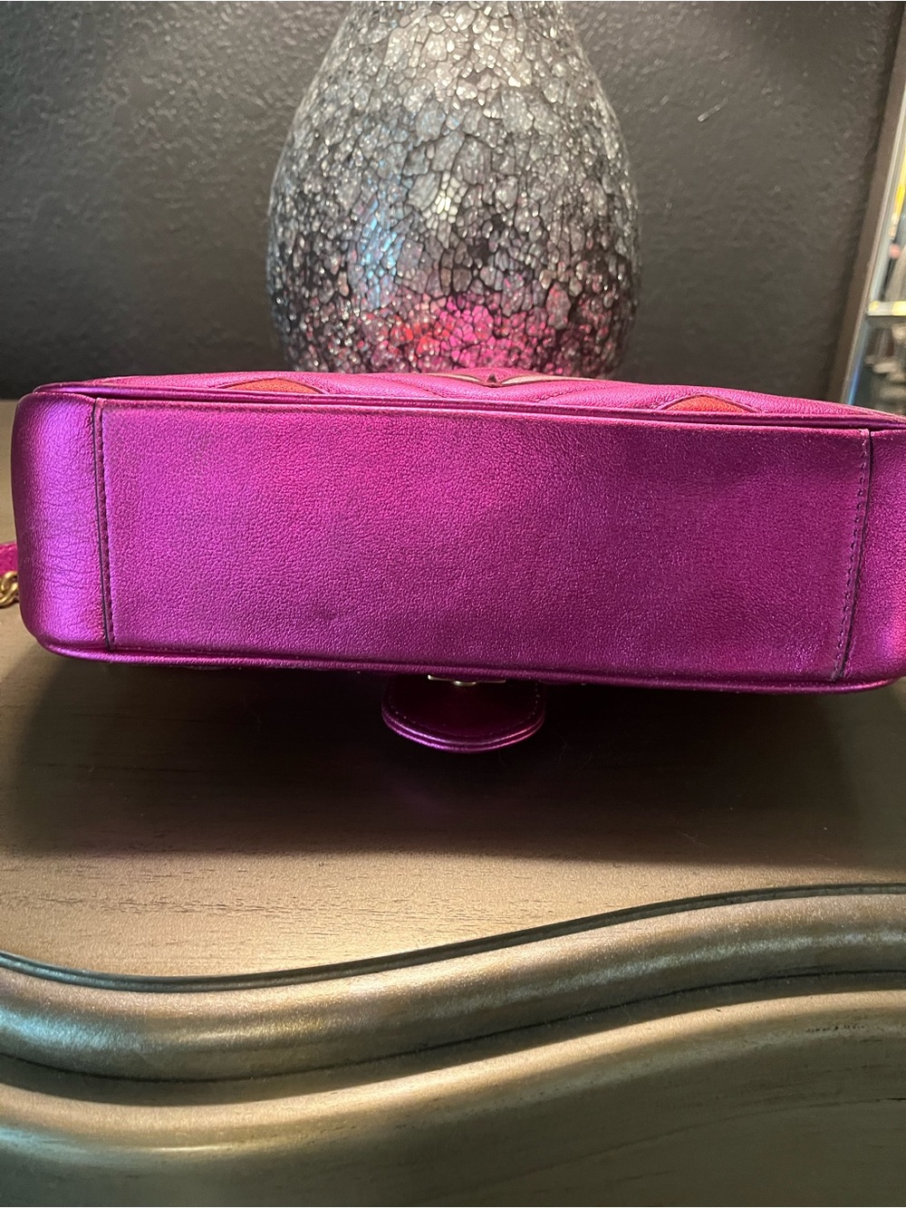 Gucci Chevron Shoulder Bag in Pink, Red & Purple - Picture 9 of 17